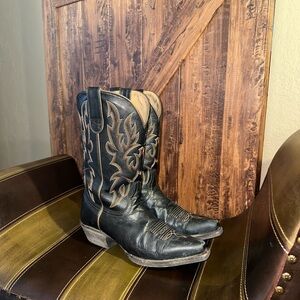 Shyanne Black and Tan Leather Boots